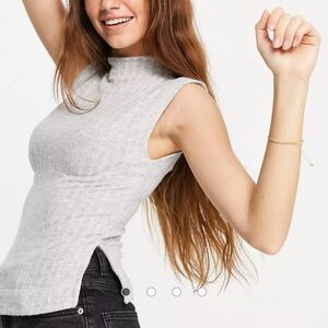 Free People babetown tank in rib grey small